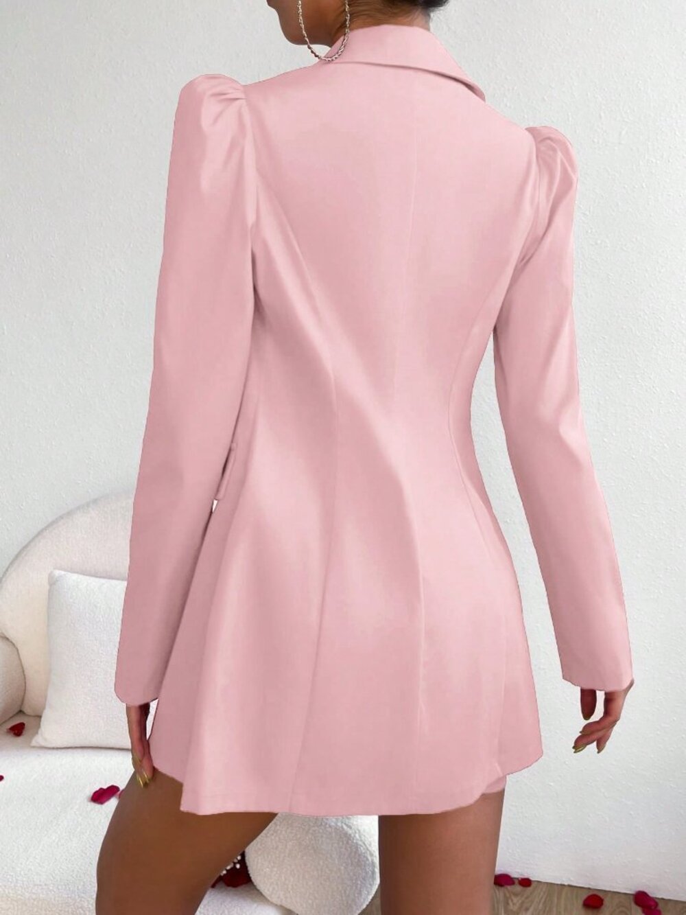Pink Elegant Women's Elegent Suit Blazer Skirt Set - Picture 2 of 6